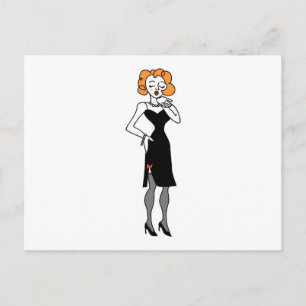 Vrouw blaast een kus briefkaart