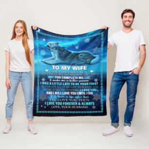 Vrouw Blanket Wolf, Gepersonaliseerd voor Mijn Vro Fleece Deken