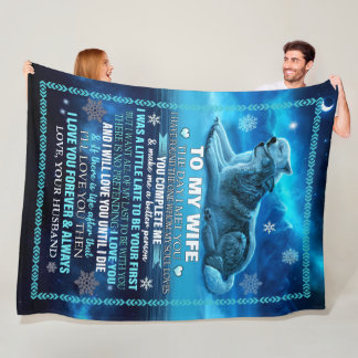 Vrouw Blanket Wolf, Gepersonaliseerd voor Mijn Vro Fleece Deken