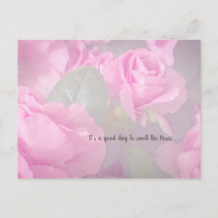 Vrouw Bloem Roze Rozen Tuin Verjaardag Briefkaart