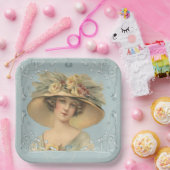  Vrouw Bloemen Pet Papier Bord (Feest)