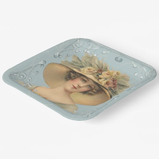  Vrouw Bloemen Pet Papier Bord (Gebogen)
