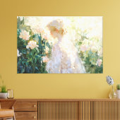 *~* Vrouw Bloemen Struik TV2 Stretched Canvas Prin Afdruk (Insitu (Woonkamer))