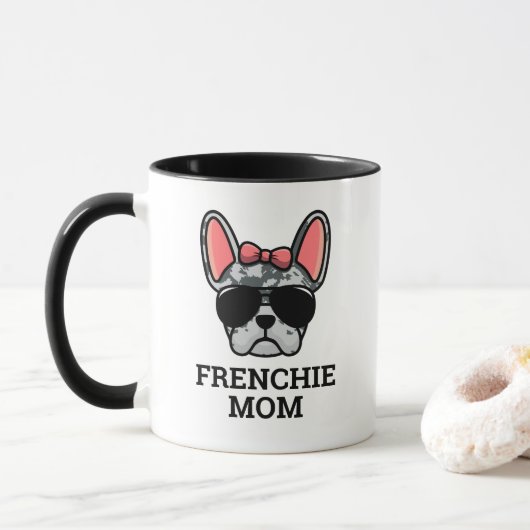 Vrouw Blue Merle French Bulldog Frenchie Dog mama Mok (Met donut)