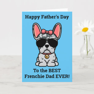 Vrouw Blue Merle French Bulldog Vaderdag Card Kaart