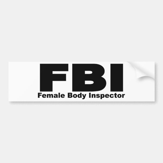 Vrouw Body Inspecteur Bumpersticker (Voorkant)