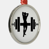 Vrouw Bodybuilder Metalen Ornament (Rechts)