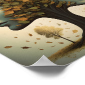 Vrouw bomen met blaasjes poster (Hoek)