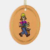 Vrouw Bouwnijverheid met versieringsgereedschap Keramisch Ornament (Rechts)