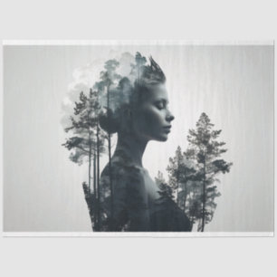 Vrouw boven ontbossing blootgesteld tissuepapier