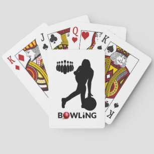 Vrouw Bowlen speelkaarten