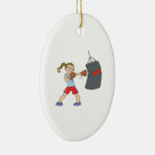Vrouw Boxer Keramisch Ornament (Rechts)