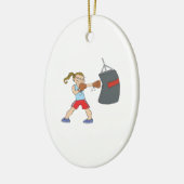 Vrouw Boxer Keramisch Ornament (Links)