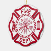 Vrouw brandweerman keramisch ornament (Links)