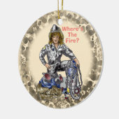 Vrouw brandweerman Ornament (Links)