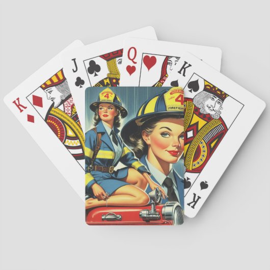  Vrouw brandweerman Pokerkaarten (Achterkant)