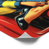  Vrouw brandweerman Poster (Hoek)