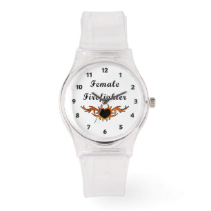 Vrouw brandweerman Tattoo Horloge