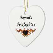 Vrouw brandweerman Tattoo Keramisch Ornament (Links)