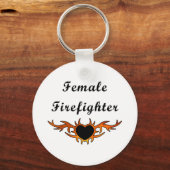 Vrouw brandweerman Tattoo Sleutelhanger (Voorkant)