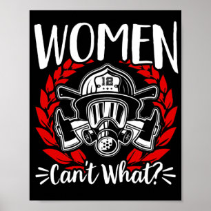 Vrouw brandweervrouwen kunnenT wat? Poster