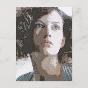 vrouw briefkaart