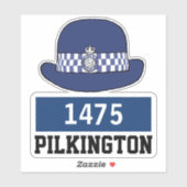 Vrouw Britse politie Constable Pet met naam en num Sticker (Vel)