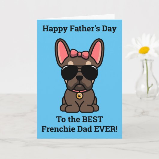Vrouw Brown Tan French Bulldog Vaderdag Kaart (Kleine Plant)