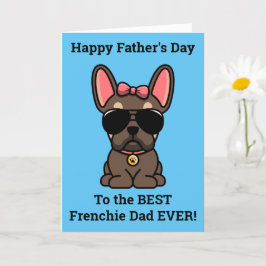 Vrouw Brown Tan French Bulldog Vaderdag Kaart