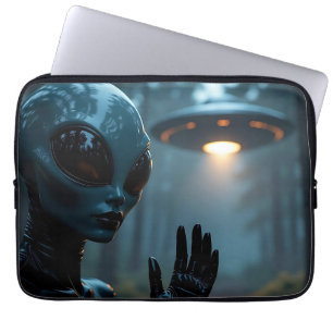 Vrouw buitenaardse wezens en UFO’s Laptop Sleeve