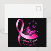 Vrouw Butterfly Support Squad Breast Cancer Warrio Briefkaart (Voorkant / Achterkant)