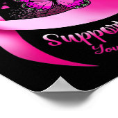 Vrouw Butterfly Support Squad Breast Cancer Warrio Poster (Hoek)