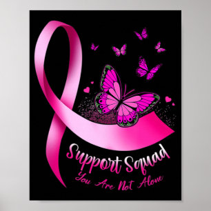 Vrouw Butterfly Support Squad Breast Cancer Warrio Poster