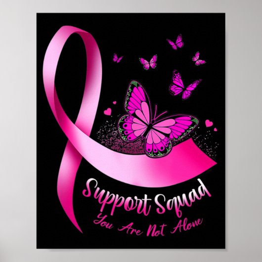 Vrouw Butterfly Support Squad Breast Cancer Warrio Poster (Voorkant)
