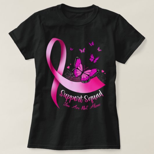Vrouw Butterfly Support Squad Breast Cancer Warrio T-shirt (Design voorkant)