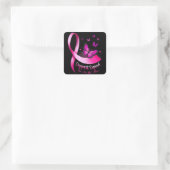 Vrouw Butterfly Support Squad Breast Cancer Warrio Vierkante Sticker (Tas)