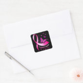 Vrouw Butterfly Support Squad Breast Cancer Warrio Vierkante Sticker (Envelop)