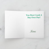 Vrouw Cartoon Golfer Funny Birthday Card Kaart (Binnen)