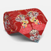 VROUW, CENTAUR BLOEMROOD Wit Klimt Patroon Stropdas (Opgerold)