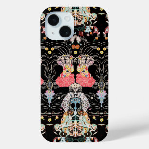 VROUW, CENTAUR FLORAL Red Black Klimt Patroon