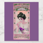 vrouw champange wijnlabel paarse roze wijn etiket (Enkel label)