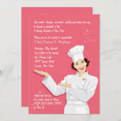 Vrouw Chef Afstuderen Uitnodiging (Voorkant / Achterkant)
