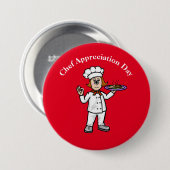 Vrouw Chef Appreciation Day Button (Voorkant /achterkant)