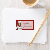 Vrouw Chef Cooking Etiket (Insitu)