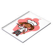 Vrouw Chef Illustratie Notitieboek (Linkerzijde)