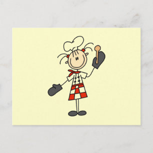 Vrouw Chef met Mitts en Wooden Spoon Briefkaart
