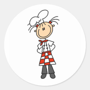 Vrouw Chef Ronde Sticker