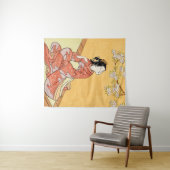 Vrouw & Cherry Blossom #2 Wandkleed (In Situ (horizontaal))