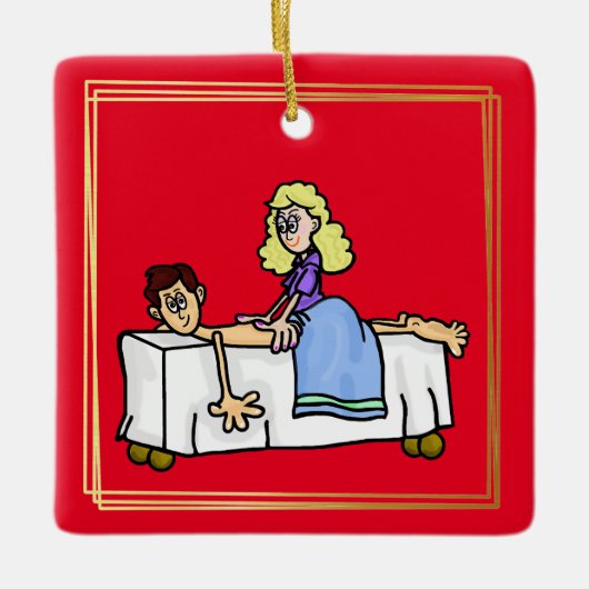 Vrouw Chiropractor of Masseuse kerstversiering Keramisch Ornament (Voorkant)