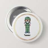 Vrouw chirurg in Scrubs Name Button (Voorkant /achterkant)